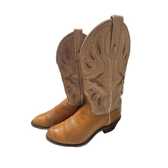 Acme Womens Size 5C Leather Two-Tone USA Made Cowboy Boots - Picture 2 of 11